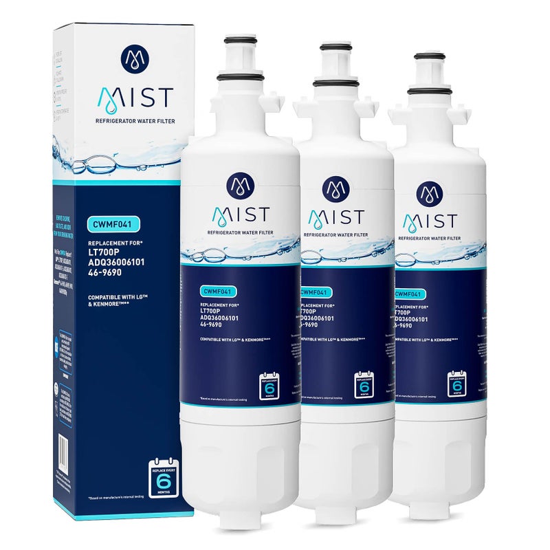 Mist ADQ36006101 Refrigerator Water Filter Replacement for LG LT700P, ADQ36006102, Kenmore 469690, Fridge LFX25978SB â€“ NSF 42 Certified â€“ 3 Pack - Image 1